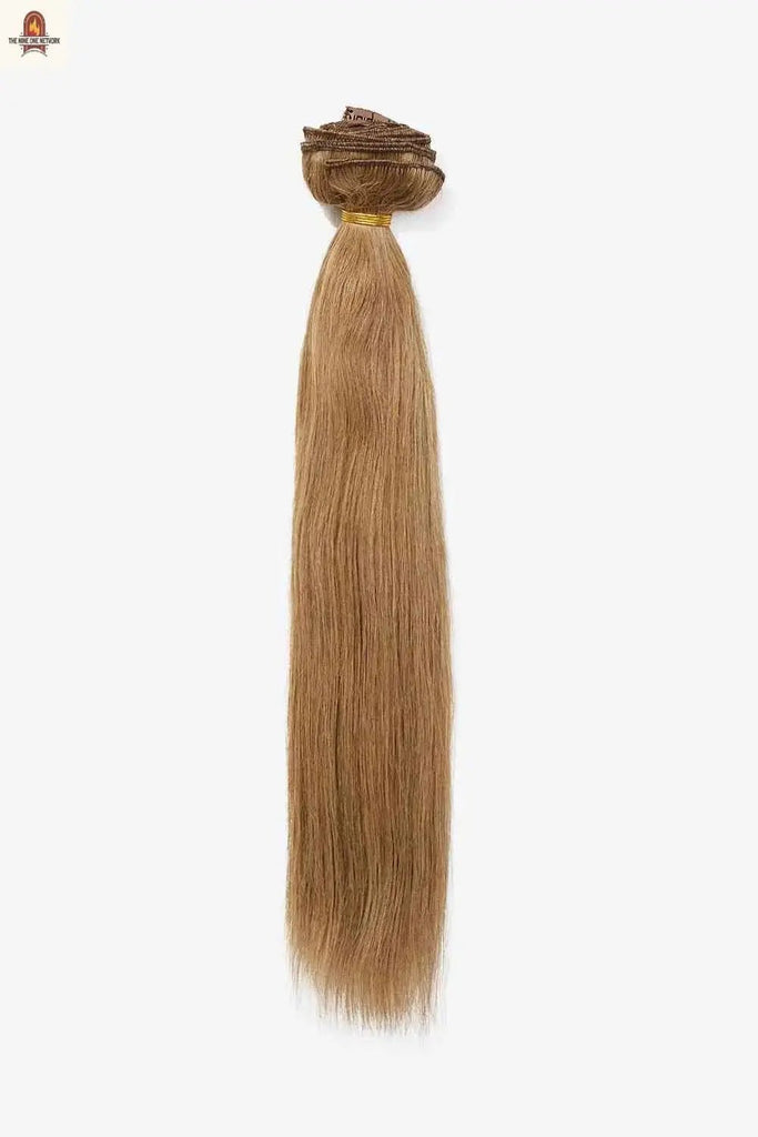 18''140g #10 Natural Straight Clip-in Hair Extensions Human Hair - Nine One Network