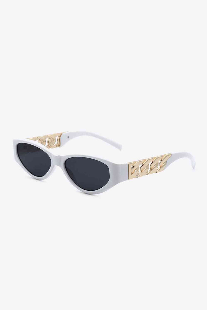 Chain Detail Temple Cat Eye Sunglasses - Nine One Network