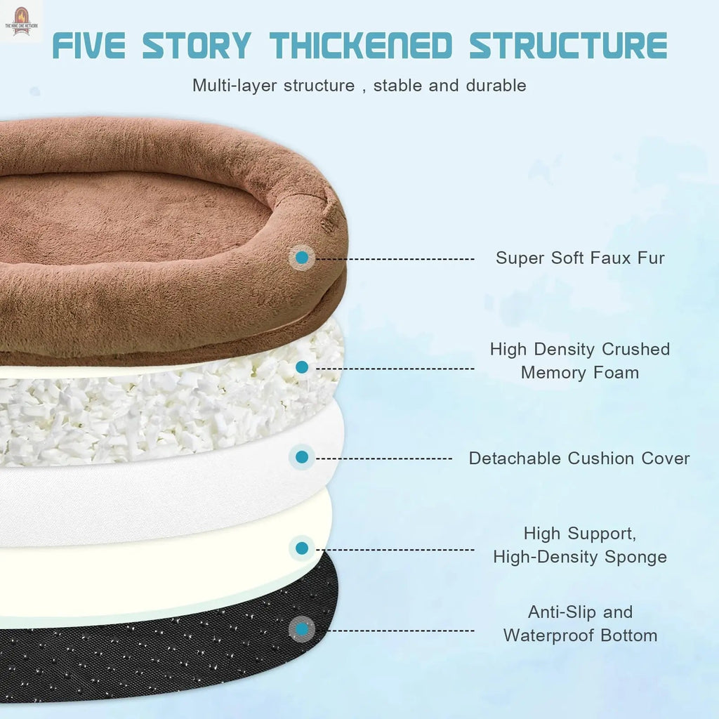 Dog Beds For Humans Size Fits You And Pets Washable Faux Fur Human Dog Bed For People Doze Off Napping Orthopedic Dog Bed - Nine One Network