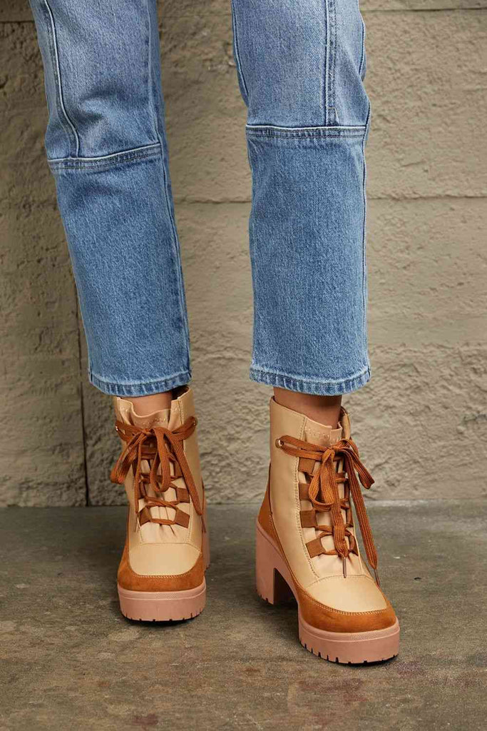 East Lion Corp Lace Up Lug Booties - Nine One Network