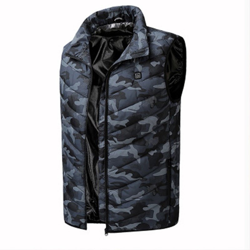 Fashionable Men's Stand Collar Heated Cotton Vest - Nine One Network