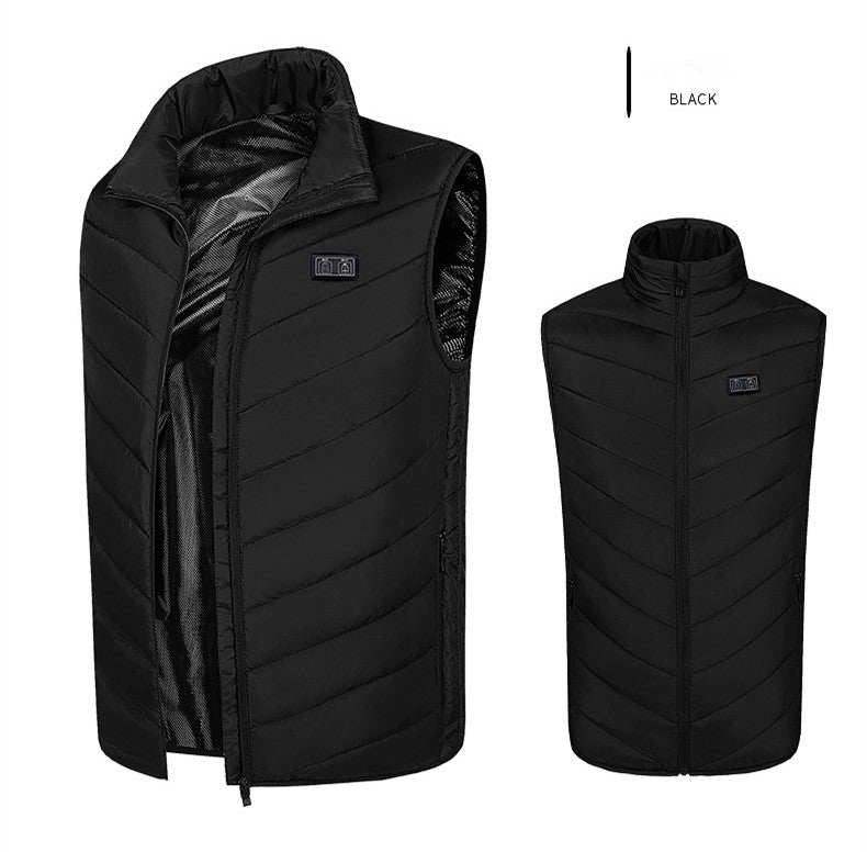 Fashionable Men's Stand Collar Heated USB Cotton Vest 11zones - Nine One Network