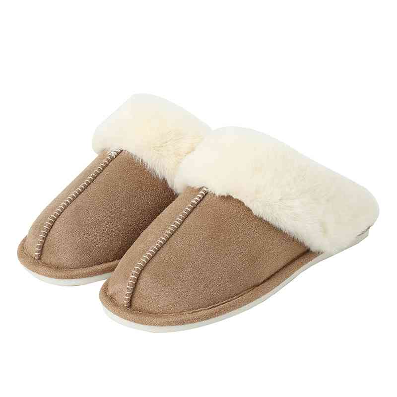 Faux Suede Center Seam Slippers - Nine One Network