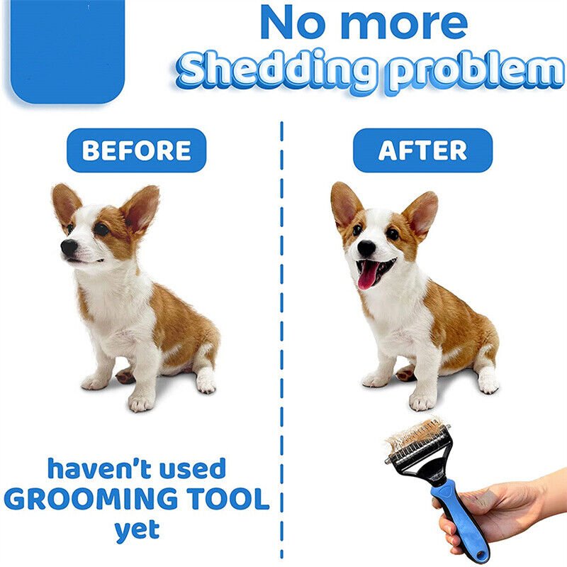 Grooming Brush For Pets DE shedding Tool Rake Comb Pet Hair Remover - Nine One Network