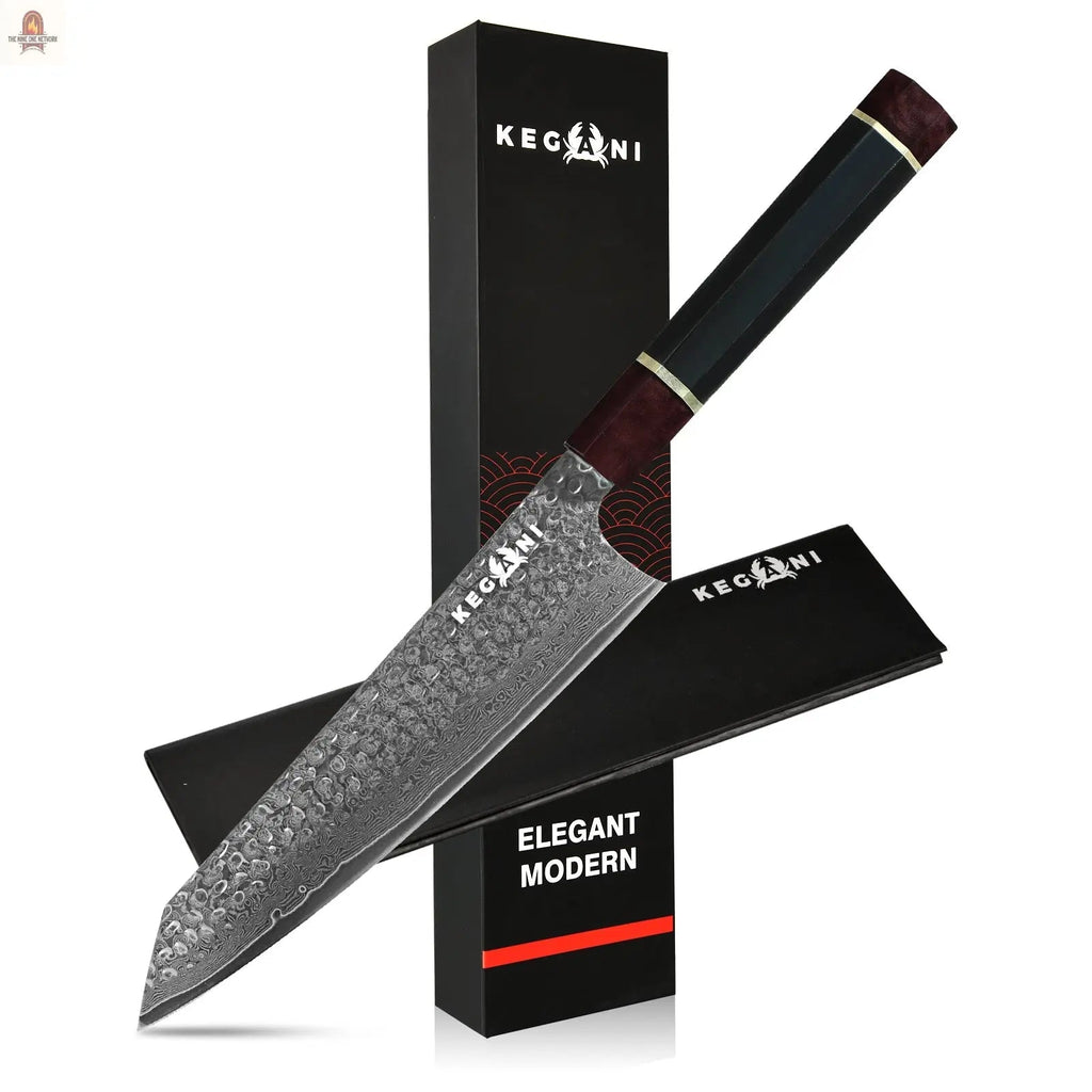 Kegani Kiritsuke Knife - 8 Inch Professional Japanese Chef's Knife 67 Layers Japanese VG-10 Damascus Steel Ultra-Sharp Kitchen Knives Gyuto Knife - Ergonomic Handle, Gift Box - Nine One Network