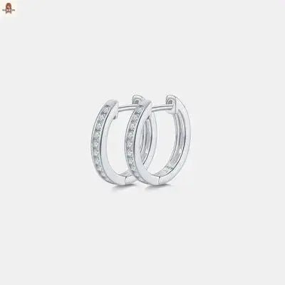 Moissanite 925 Sterling Silver Huggie Earrings - Nine One Network
