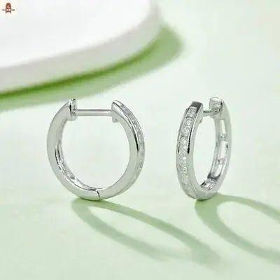 Moissanite 925 Sterling Silver Huggie Earrings - Nine One Network