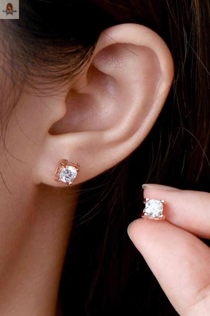 Moissanite 925 Sterling Silver Stud Earrings - Nine One Network
