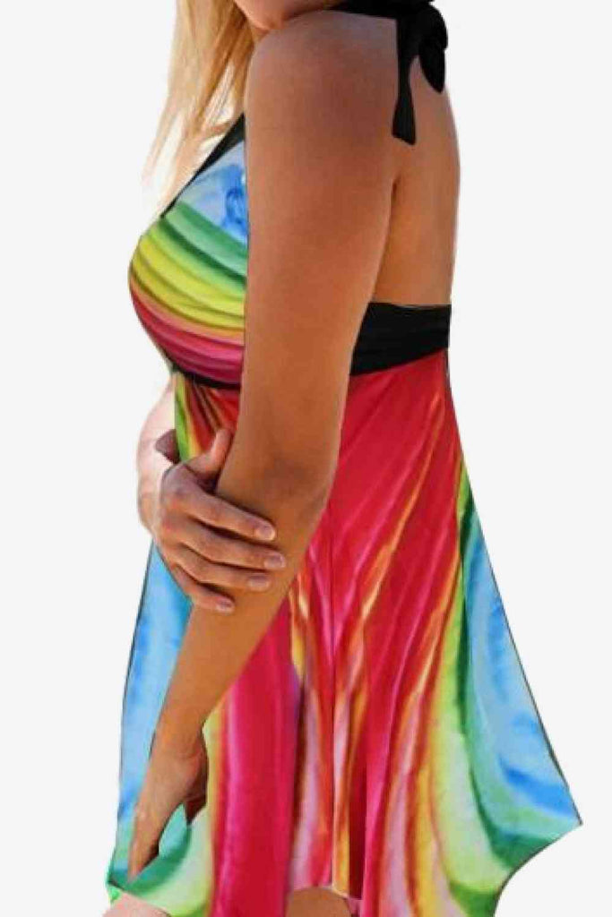 Multicolored Halter Neck Two-Piece Swimsuit - Nine One Network