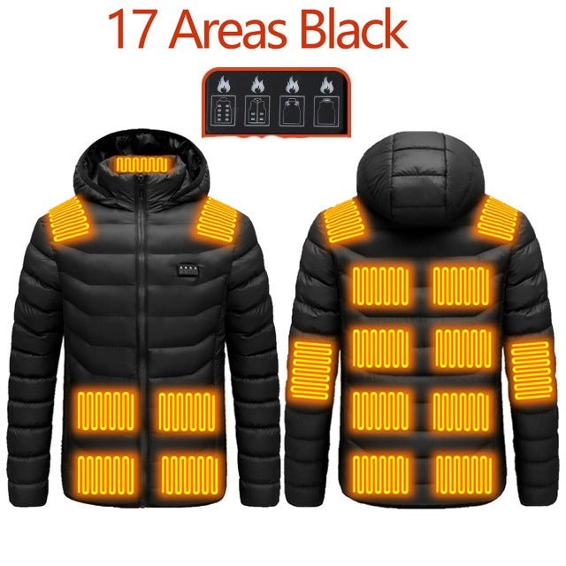 New Heated Jacket Coat USB Electric Jacket Cotton Coat Heater Thermal Clothing Heating Vest Men's Clothes Winter - Nine One Network