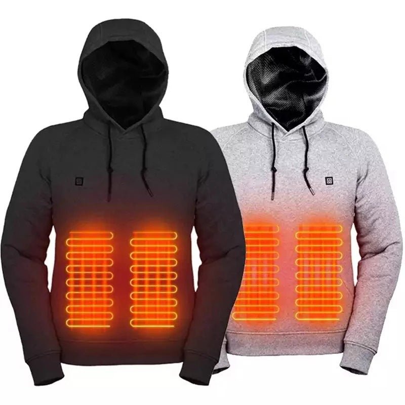 New Outdoor Electric USB Heating Sweaters Hoodies Men Winter Warm Heated Clothes Charging Heat Jacket Sportswear - Nine One Network