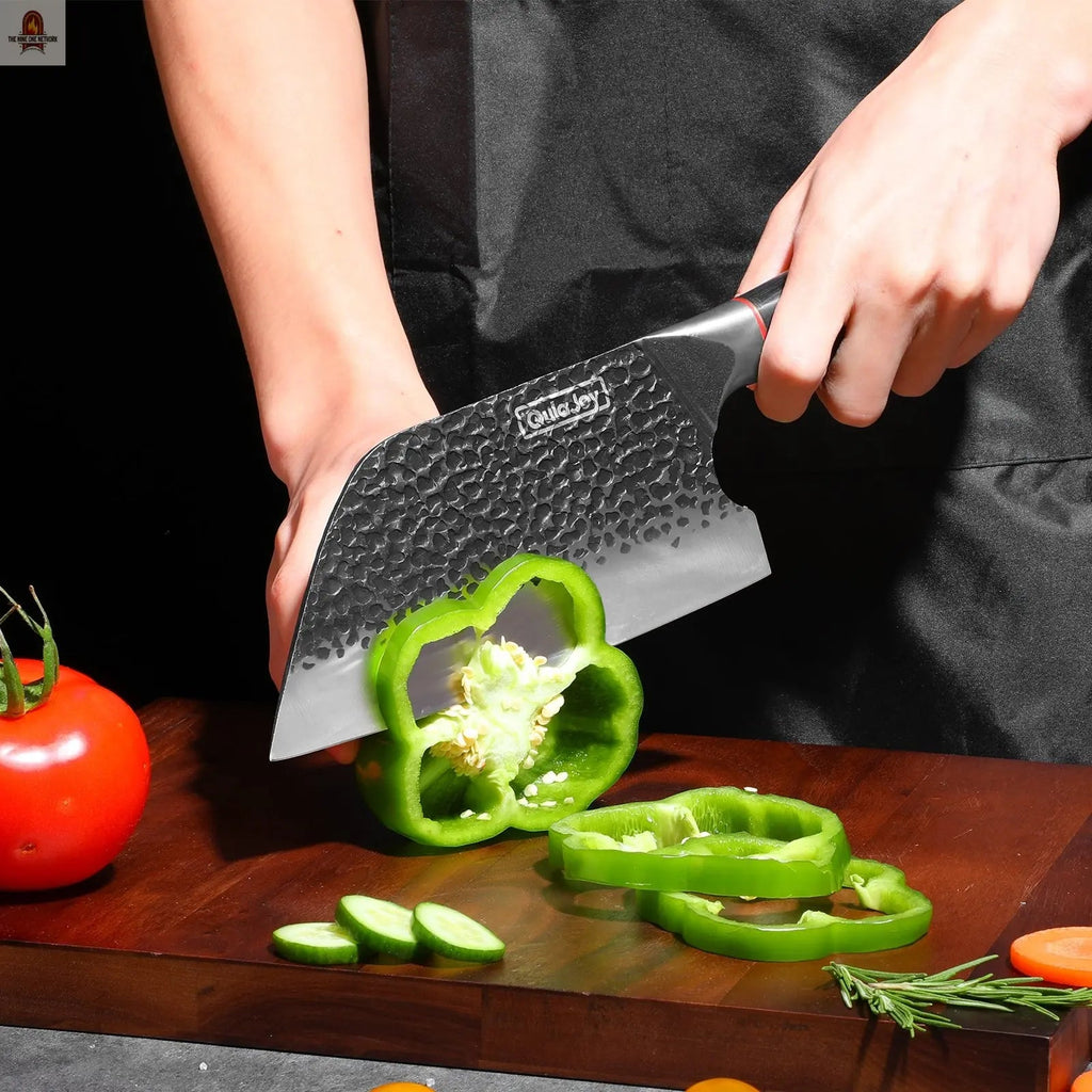 Qulajoy Meat Cleaver Knife - 7.3 Inch High Carbon Stainless Steel Butcher Knife For Meat Cutting Slicing Vegetables- Professional Chopper Knife For Home Kitchen Chef Knife - Nine One Network