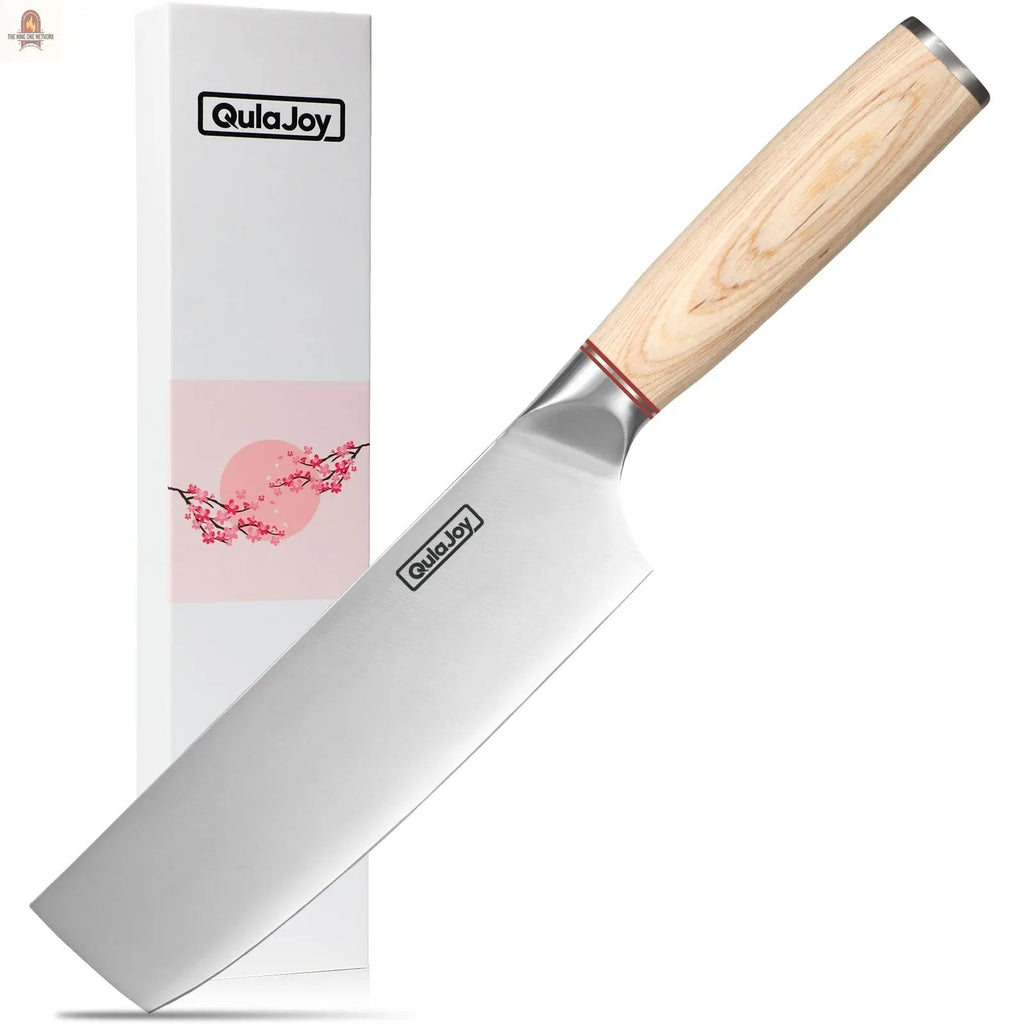 Qulajoy Vegetable Cleaver - Japanese Cleaver Chopping Knife High Carbon Stainless Steel Knives With Wooden Handle - Nine One Network