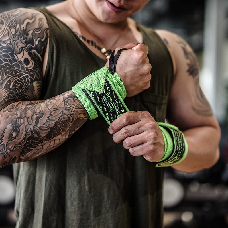 Wristband Male Fitness Training Bench Press Boost Weightlifting Professional Powerlifting Bodybuilding Anti-Sprain Wrist Guard - Nine One Network